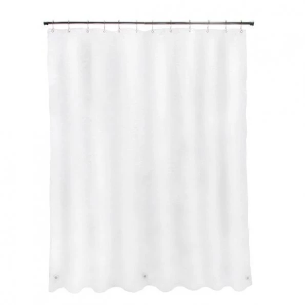 Medium Weight Decorative PEVA Shower Liner, 70" W x 72" H, White