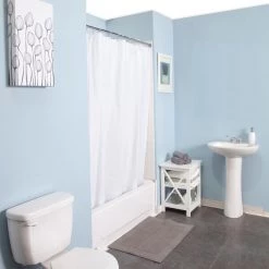 Medium Weight Decorative PEVA Shower Liner, 70" W x 72" H, White