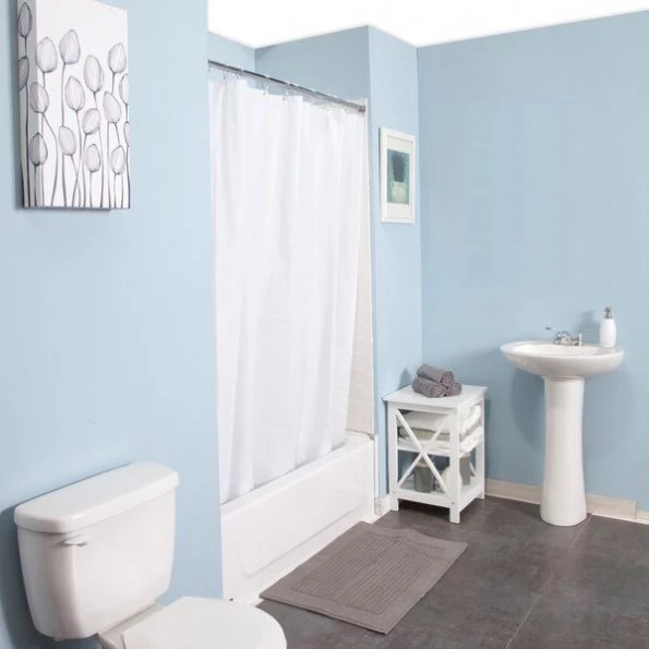 Medium Weight Decorative PEVA Shower Liner, 70" W x 72" H, White