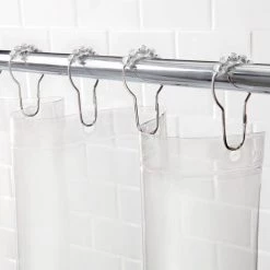 Medium Weight PEVA Shower Liner and Ring Set, 70" W x 72" H, Clear