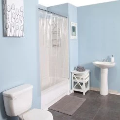 Medium Weight PEVA Shower Liner and Ring Set, 70" W x 72" H, Clear