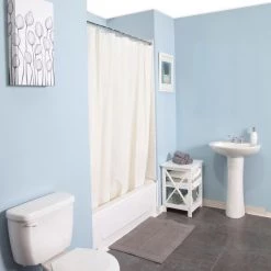 Medium Weight PEVA Shower Liner and Roller Ring Set, White