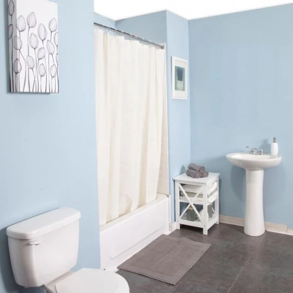 Medium Weight PEVA Shower Liner and Roller Ring Set, White