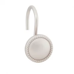 Kenney Erin Decorative Shower Curtain Hooks, Set of 12, Brushed Nickel