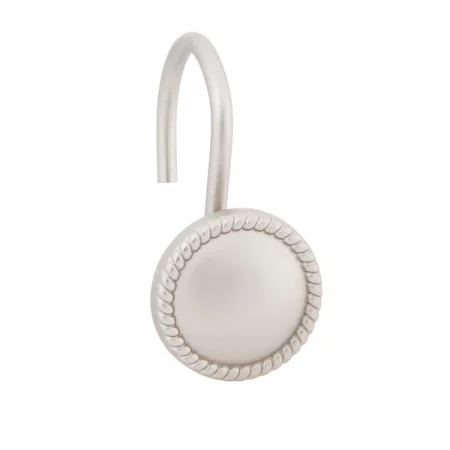 Kenney Erin Decorative Shower Curtain Hooks, Set of 12, Brushed Nickel