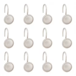 Kenney Erin Decorative Shower Curtain Hooks, Set of 12, Brushed Nickel 3 Erin Decorative Shower Curtain Hooks, Set of 12, Brushed Nickel