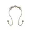 Kenney Beaded Roller Shower Curtain Double Hooks, Set of 12, Brushed Nickel