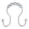 Kenney Rust-Proof Beaded Roller Double Shower Hooks, Set of 12, Matte Grey