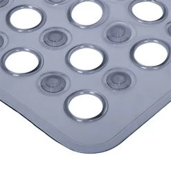 Kenney Non-Slip Bath, Shower, and Tub Mat with Suction Cups, Grey Smoke