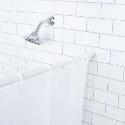 No Tools Spring Tension Utility Rod, 42-72", White