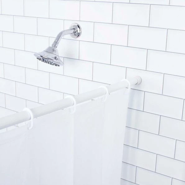 No Tools Spring Tension Utility Rod, 42-72", White