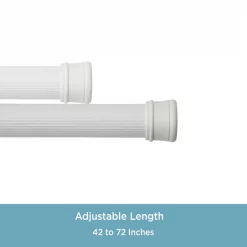 No Tools Spring Tension Utility Rod, 42-72", White