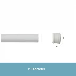 No Tools Spring Tension Utility Rod, 42-72", White