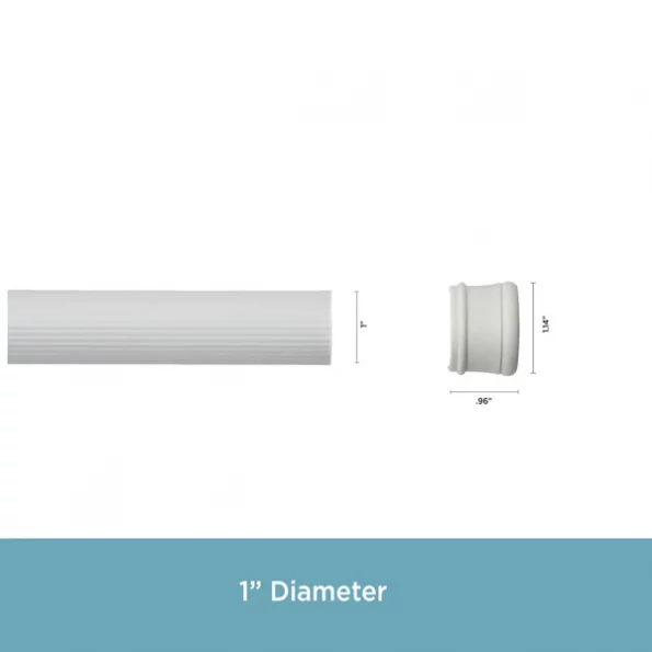 No Tools Spring Tension Utility Rod, 42-72", White