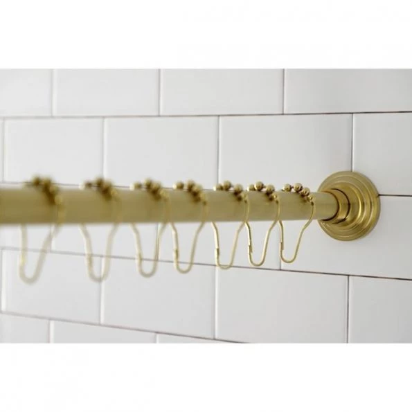 SRK607 72-Inch Adjustable Shower Curtain Rod with Rings, Brushed Brass