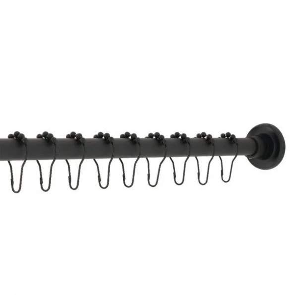 Kingston Brass KSR600 72-Inch Adjustable Stainless Steel Shower Curtain Rod with Rings, Matte Black 1 KSR600 72-Inch Adjustable Stainless Steel Shower Curtain Rod with Rings, Matte Black