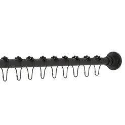 SRK600 72-Inch Adjustable Shower Curtain Rod with Rings, Matte Black