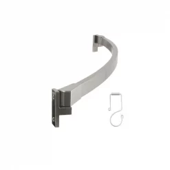 Fixed Curved Rectangle Shower Rod With Shower Rings Includes 1pcs of 112-5BN and 1 pcs of 012-BN-SR