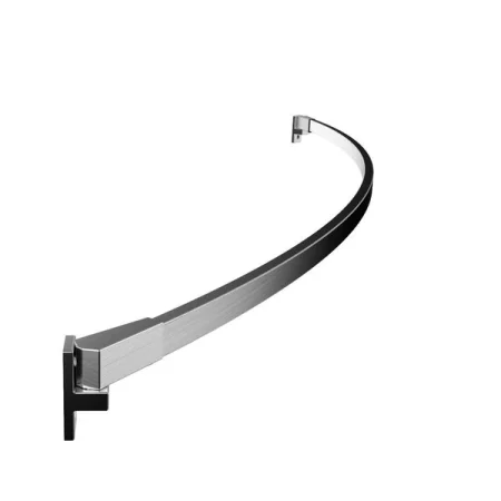 Preferred Bath Accessories 60" Fixed Curved Rectangle Shower Rod, Stainless Steel, Brushed Nickel