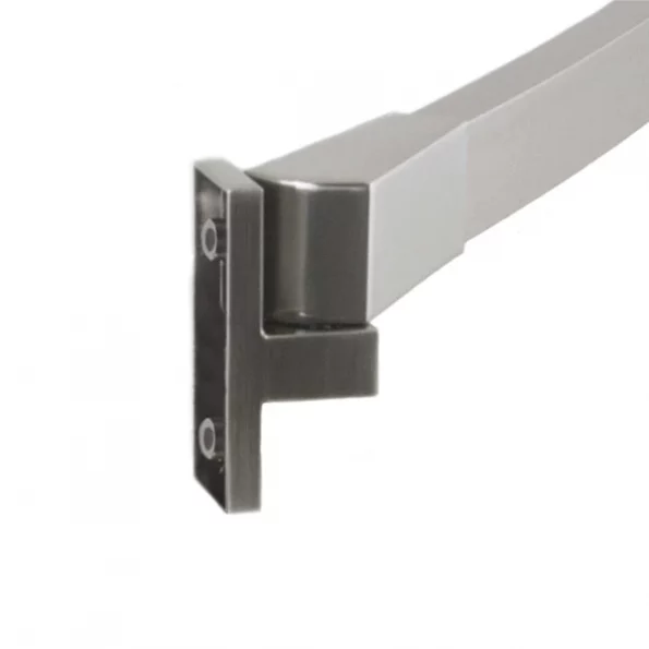 60" Fixed Straight Rectangle Shower Rod, Stainless Steel, Brushed Nickel