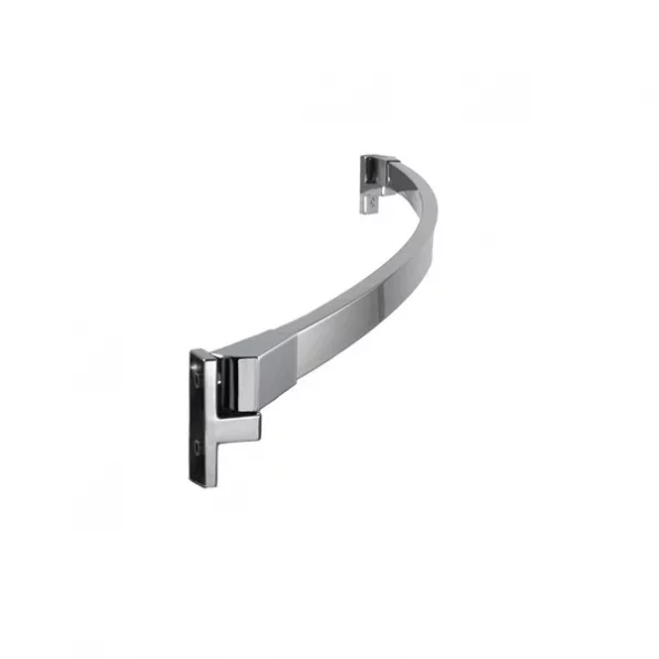 Adjustable Curved Rectangle Shower Rod, Bright Polished Stainless Steel