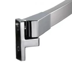60" Fixed Straight Rectangle Shower Rod, Bright Polished Stainless Steel