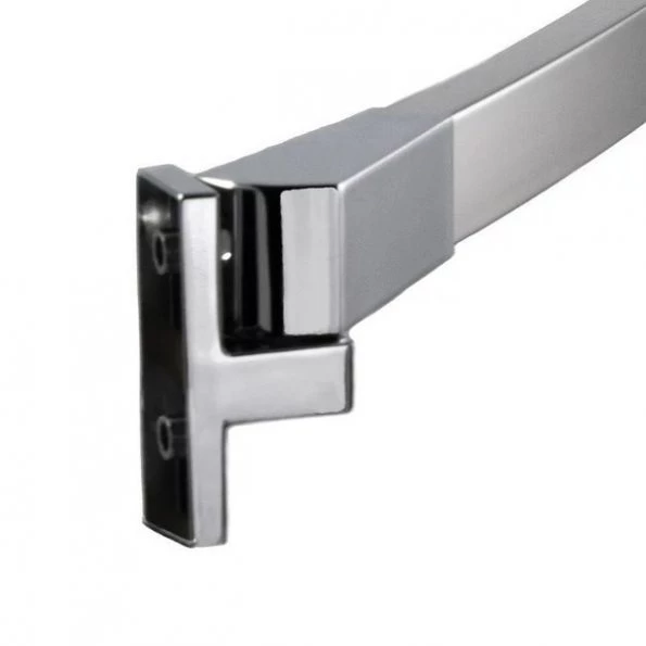 60" Fixed Straight Rectangle Shower Rod, Bright Polished Stainless Steel