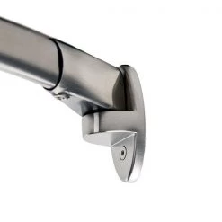 60" Fixed Curved Oval Shower Rod, Stainless Steel, Brushed Nickel