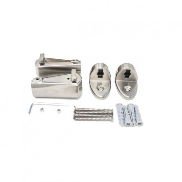 Fixed Oval Curved Shower Rod, Brushed Nickel Finish, Pack of 10