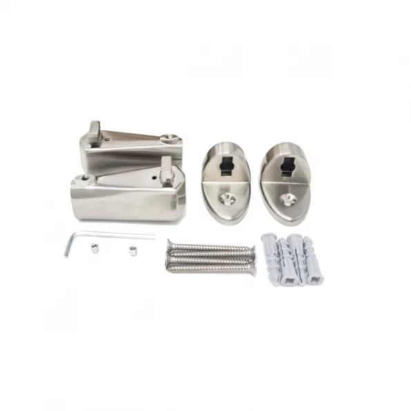 60" Fixed Straight Oval Shower Rod, Stainless Steel, Brushed Nickel