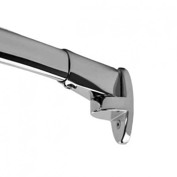 60" Fixed Curved Oval Shower Rod, Bright Polished Stainless Steel