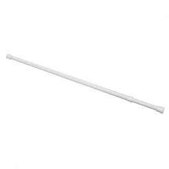 Shower Rod, Adjusts 36 in. – 60 in., Steel and Plastic, White