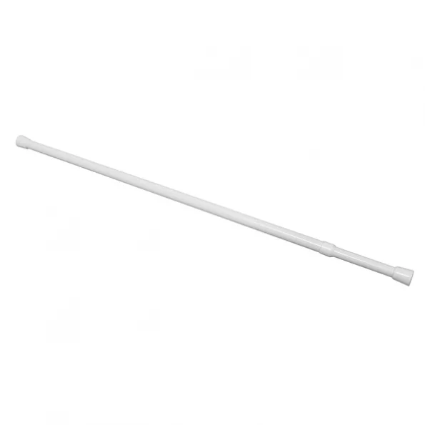 Shower Rod, Adjusts 36 in. – 60 in., Steel and Plastic, White