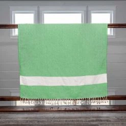 100% Cotton Turkish Bath Towel, 40 x 70 Diamond Peshtemal, Lime Green