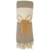Deerlux 100% Cotton Turkish Bath Towel, 40 x 70 Diamond Peshtemal, Beige