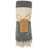 Deerlux 100% Cotton Turkish Bath Towel, 40 x 70 Diamond Peshtemal, Black