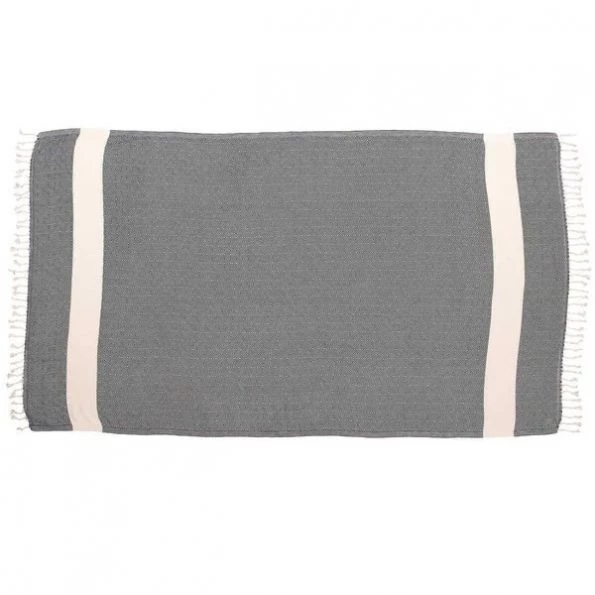 100% Cotton Turkish Bath Towel, 40 x 70 Diamond Peshtemal, Black