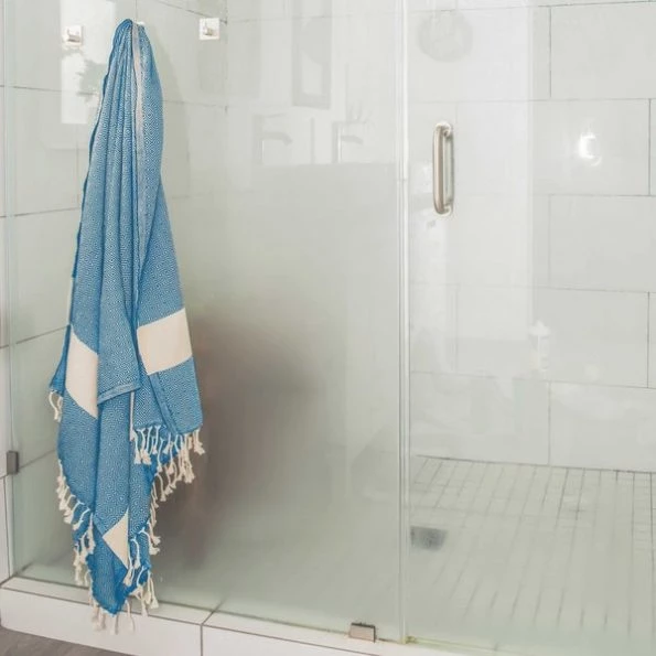 100% Cotton Turkish Bath Towel, 40 x 70 Diamond Peshtemal, Blue