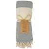 Deerlux 100% Cotton Turkish Bath Towel, 40 x 70 Diamond Peshtemal, Gray