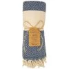 Deerlux 100% Cotton Turkish Bath Towel, 40 x 70 Diamond Peshtemal, Navy