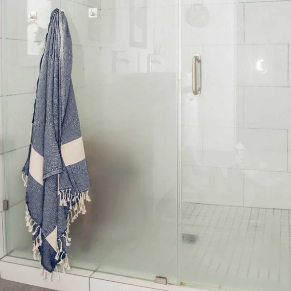 100% Cotton Turkish Bath Towel, 40 x 70 Diamond Peshtemal, Navy