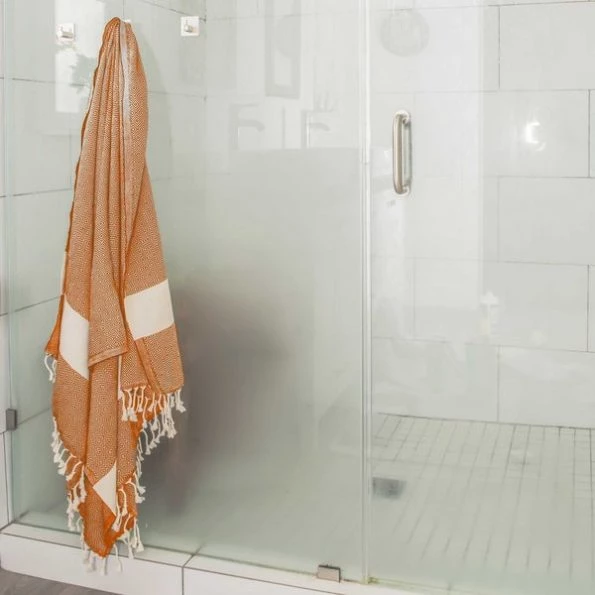 100% Cotton Turkish Bath Towel, 40 x 70 Diamond Peshtemal, Orange