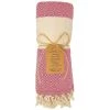 Deerlux 100% Cotton Turkish Bath Towel, 40 x 70 Diamond Peshtemal, Hot Pink