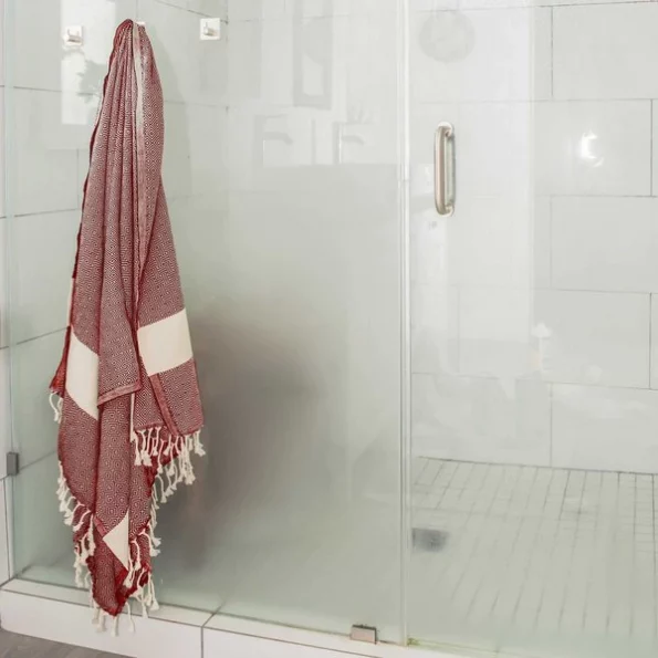 100% Cotton Turkish Bath Towel, 40 x 70 Diamond Peshtemal, Red