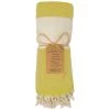 Deerlux 100% Cotton Turkish Bath Towel, 40 x 70 Diamond Peshtemal, Yellow