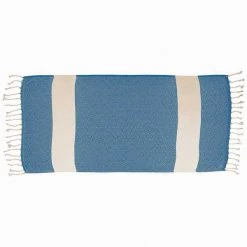100% Cotton Turkish Hand Towels, 18 x 40 Diamond Peshtemal Kitchen and Bath Towels, Blue, PK 2