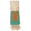 Deerlux 100% Cotton Turkish Hand Towels, 18 x 40 Diamond Peshtemal Kitchen and Bath Towels, Turquoise, PK 2