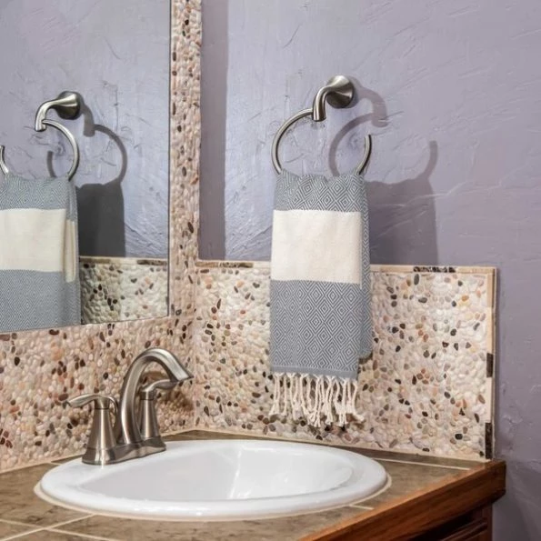 100% Cotton Turkish Hand Towels, 18 x 40 Diamond Peshtemal Kitchen and Bath Towels, Gray, PK 4