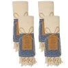 Deerlux 100% Cotton Turkish Hand Towels, 18 x 40 Diamond Peshtemal Kitchen and Bath Towels, Navy, PK 4