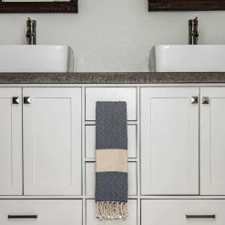 Deerlux 100% Cotton Turkish Hand Towels, 18 x 40 Diamond Peshtemal Kitchen and Bath Towels, Navy, PK 4 5 100% Cotton Turkish Hand Towels, 18 x 40 Diamond Peshtemal Kitchen and Bath Towels, Navy, PK 4